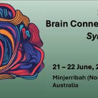 BCW 2025 Flyer with green background and pink orange and blue illustration of a brain